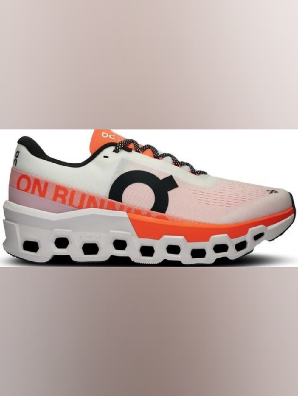 Women's On Cloudmonster 2 Running Shoes Size 8 White/Flame Orange 3WE10110256
